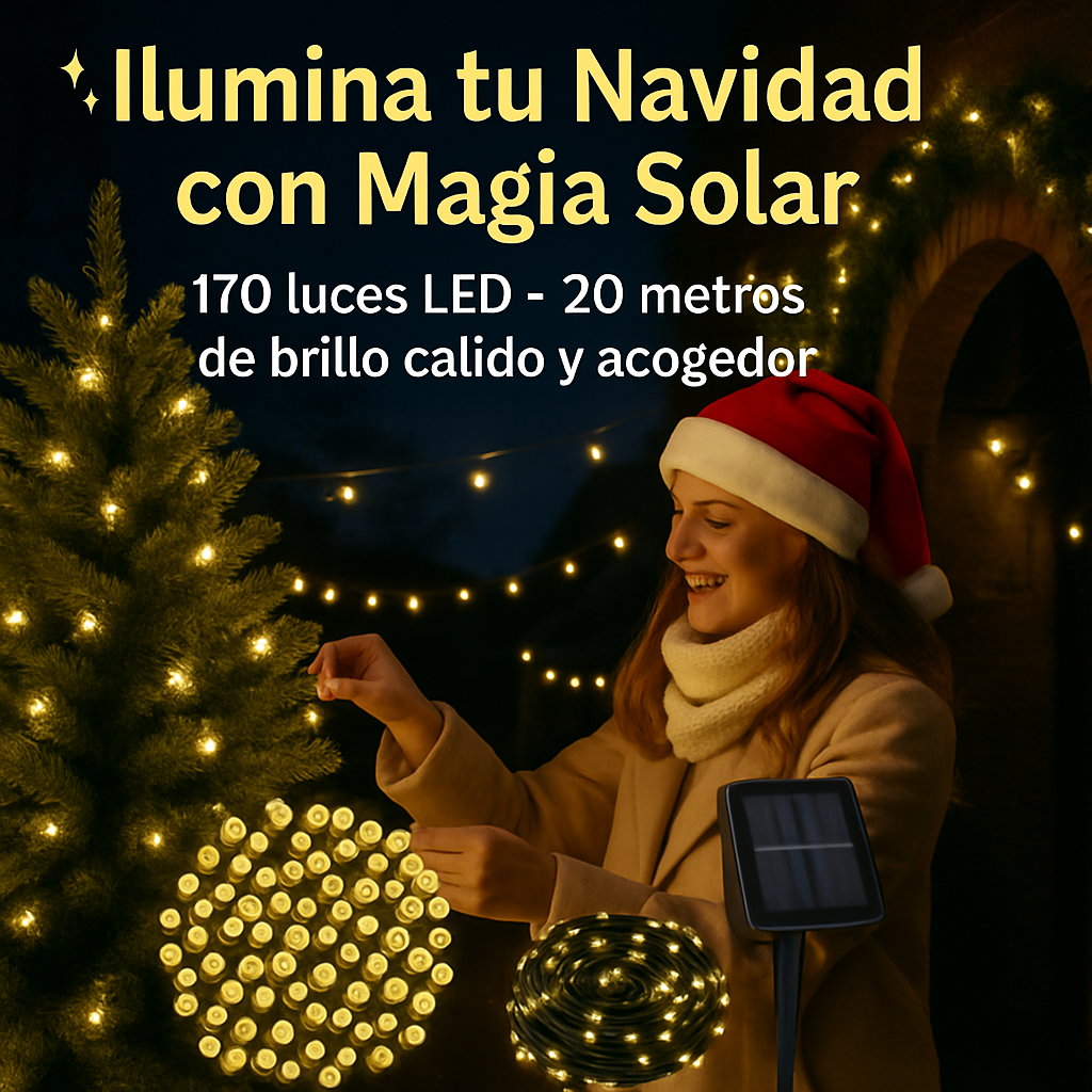 Luces solares navideñas