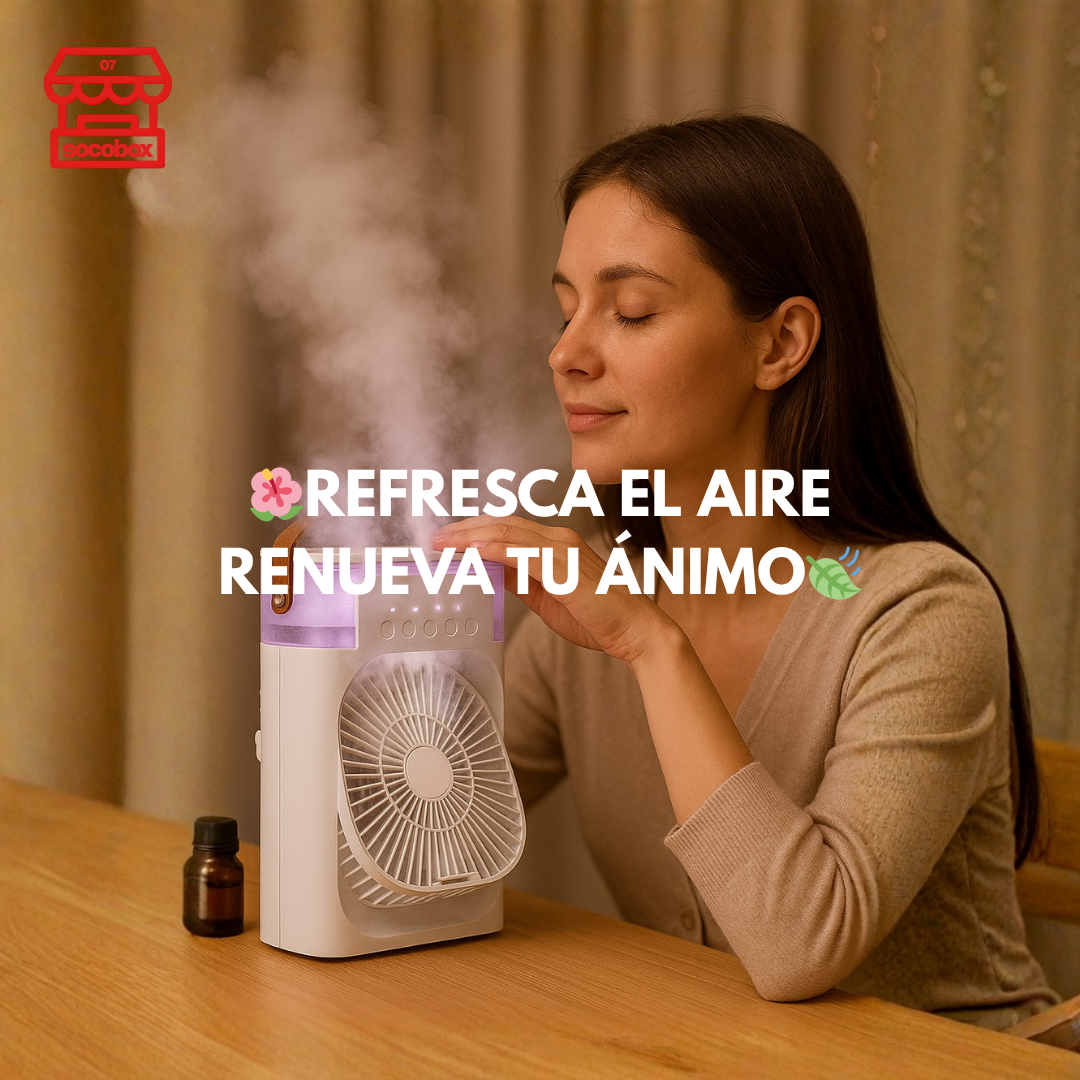 Ventilador Portatil Con Humidificador
