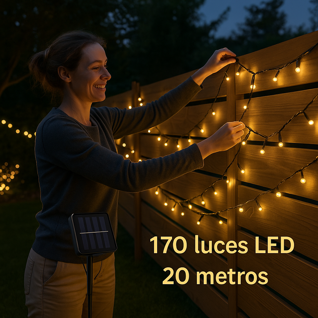 Luces solares navideñas